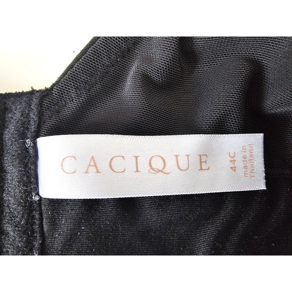 Cacique Black Lightly Lined No Wire Bra 44C Comfort‎ Support Adjustable - Picture 7 of 8